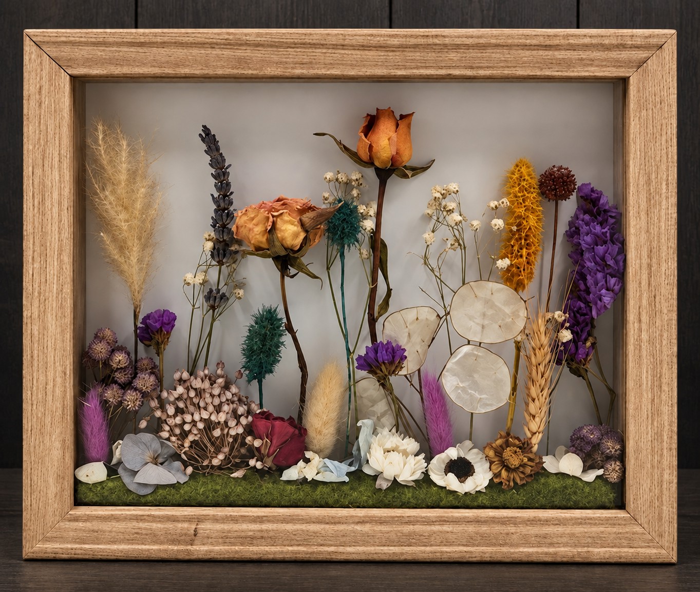 Cadre de fleurs séchées — éteint — AL 18a